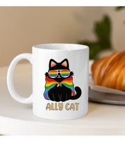 Ally Cat Mug - Funny Mug - Gift For Him Or Her - Pride - LGBTQoffee, cat lover Gifts ,gift for cat owner