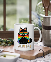 Ally Cat Mug - Funny Mug - Gift For Him Or Her - Pride - LGBTQoffee, cat lover Gifts ,gift for cat owner