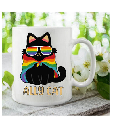 Ally Cat Mug - Funny Mug - Gift For Him Or Her - Pride - LGBTQoffee, cat lover Gifts ,gift for cat owner
