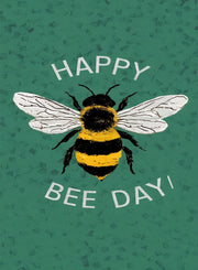 Happy bee day, cute birthday card with bee,funny card for mum,happy bee day,custom birthday card
