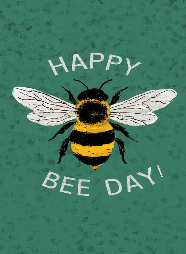 Happy bee day, cute birthday card with bee,funny card for mum,happy bee day,custom birthday card