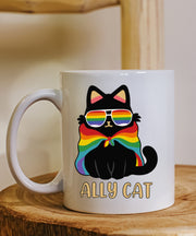 Ally Cat Mug - Funny Mug - Gift For Him Or Her - Pride - LGBTQoffee, cat lover Gifts ,gift for cat owner