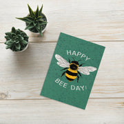 Happy bee day, cute birthday card with bee,funny card for mum,happy bee day,custom birthday card