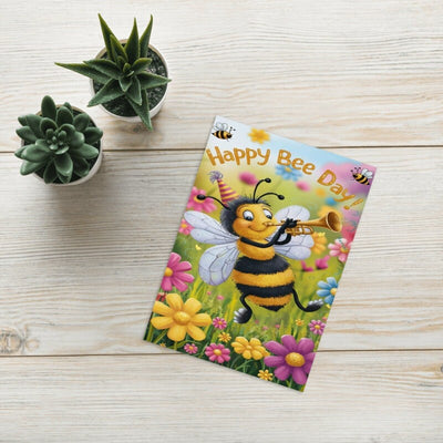 Happy bee day, cute birthday card with bee,birthday card for him/her,custom birthday card