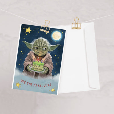 yoda birthday Card  / Yoda greeting card  / Funny yoda card / birthday  Gift  for her /him