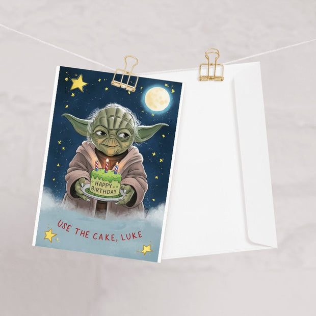 yoda birthday Card  / Yoda greeting card  / Funny yoda card / birthday  Gift  for her /him