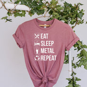 eat sleep heavy metal repeat  shirt , Heavy Metal Tee, Womens Metal Shirt, Mens Metal Shirt, Metalhead Gift, Music shirt