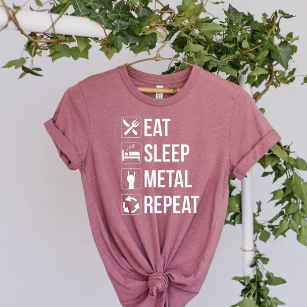 eat sleep heavy metal repeat  shirt , Heavy Metal Tee, Womens Metal Shirt, Mens Metal Shirt, Metalhead Gift, Music shirt