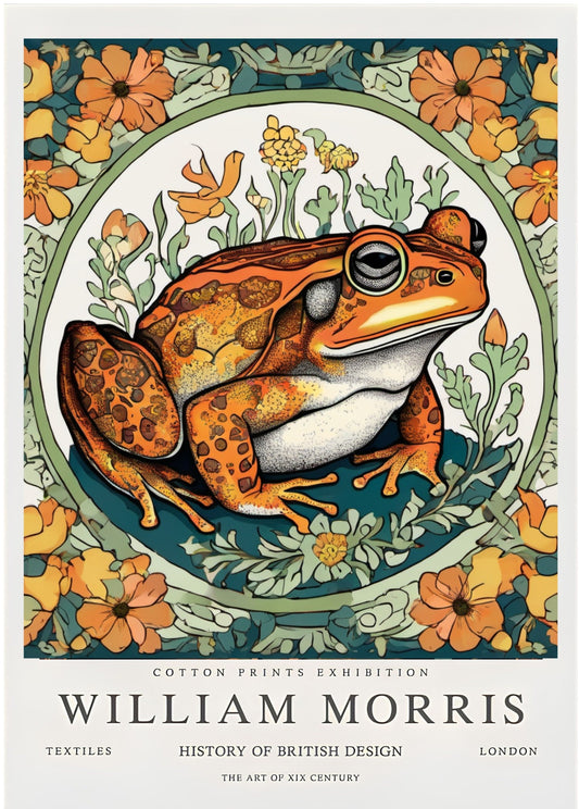 William Morris Print, William Morris Exhibition Print, Frog William Morris Poster, Vintage Wall Art, Textiles Art,Vintage Poster Frog Print