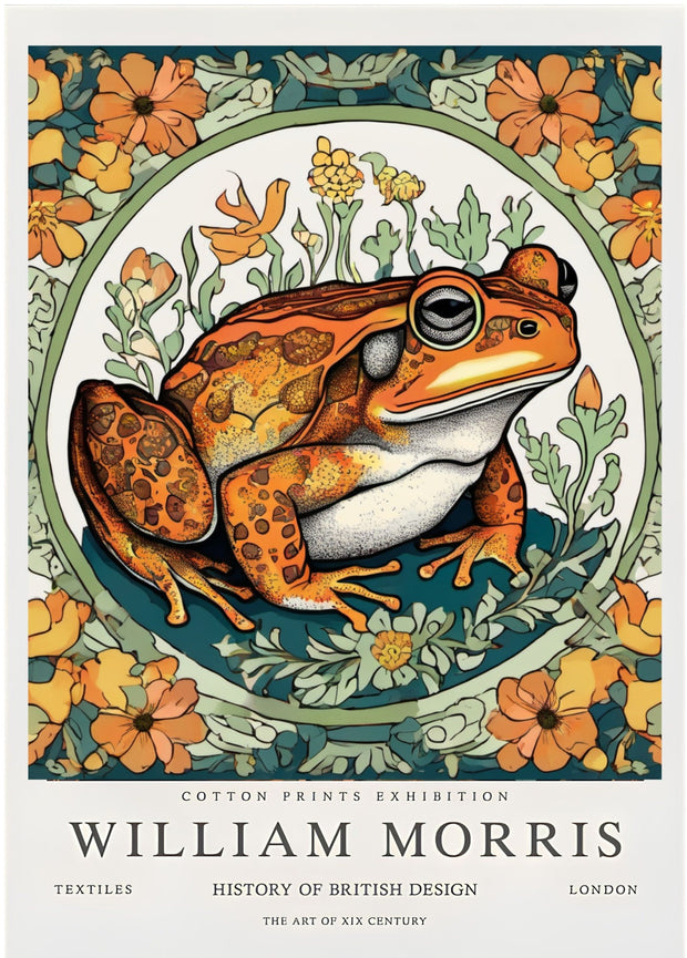 William Morris Print, William Morris Exhibition Print, Frog William Morris Poster, Vintage Wall Art, Textiles Art,Vintage Poster Frog Print