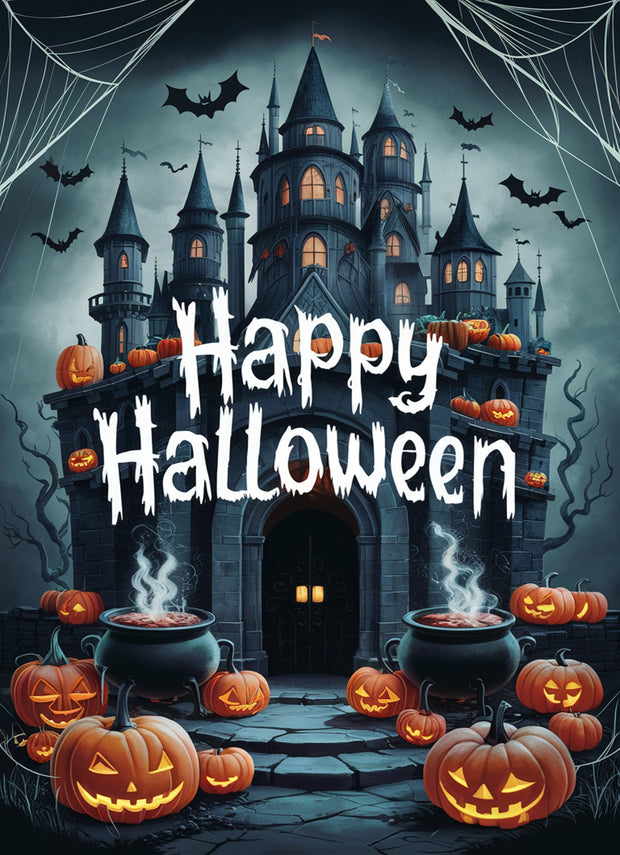 Happy halloween  Garden Flag  - halloween garden flag - 12'x18" - Autumn Garden Flag ,  garden flag ,  Yard Flag Double Sided
