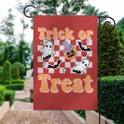 halloween trick or treat   Garden Flag  - halloween garden flag - 12'x18" - Autumn Garden Flag ,  garden flag ,  Yard Flag Double Sided