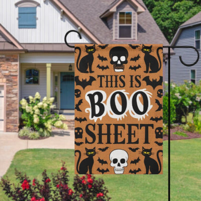 halloween  this is boo sheet  Garden Flag  - this is boo sheet  garden flag - 12'x18" - Autumn Garden Flag , Yard Flag Double Sided