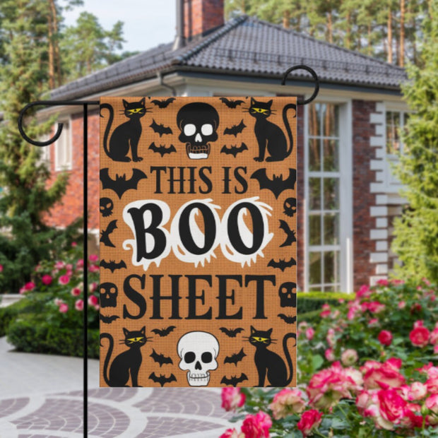 halloween  this is boo sheet  Garden Flag  - this is boo sheet  garden flag - 12'x18" - Autumn Garden Flag , Yard Flag Double Sided