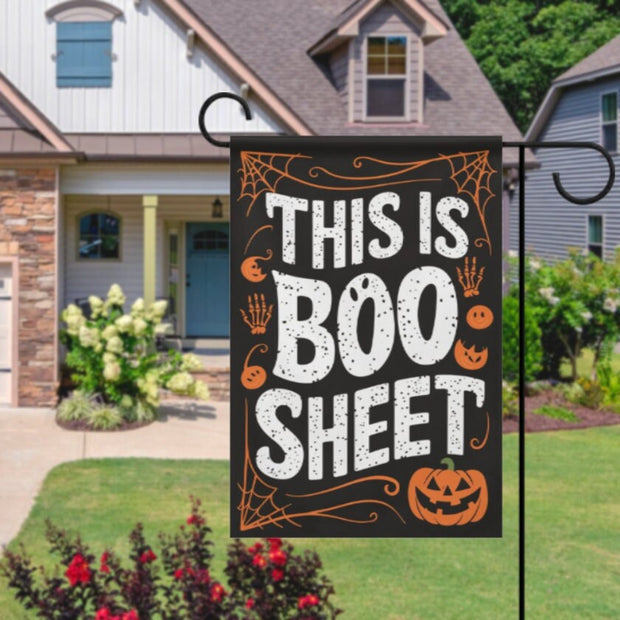 halloween this is boo sheet Garden Flag  - halloween boo  garden flag - 12'x18" - Autumn Garden Flag , garden flag , Yard Flag Double Sided