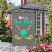 hole in  one club  garden flag ,Gone Golfing Garden Flag | Golf Garden Flag, Golf Cart Yard Flag,12*18 garden flag