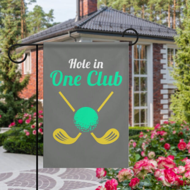 hole in  one club  garden flag ,Gone Golfing Garden Flag | Golf Garden Flag, Golf Cart Yard Flag,12*18 garden flag
