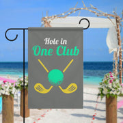 hole in  one club  garden flag ,Gone Golfing Garden Flag | Golf Garden Flag, Golf Cart Yard Flag,12*18 garden flag