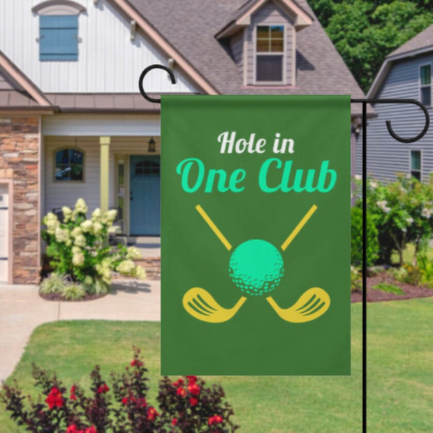 hole in  one club  garden flag ,Gone Golfing Garden Flag | Golf Garden Flag, Golf Cart Yard Flag,12*18 garden flag
