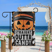 halloween straight outta candy  Garden Flag  candy halloween garden flag- 12'x18" - Autumn Garden Flag , garden flag ,Yard Flag Double Sided