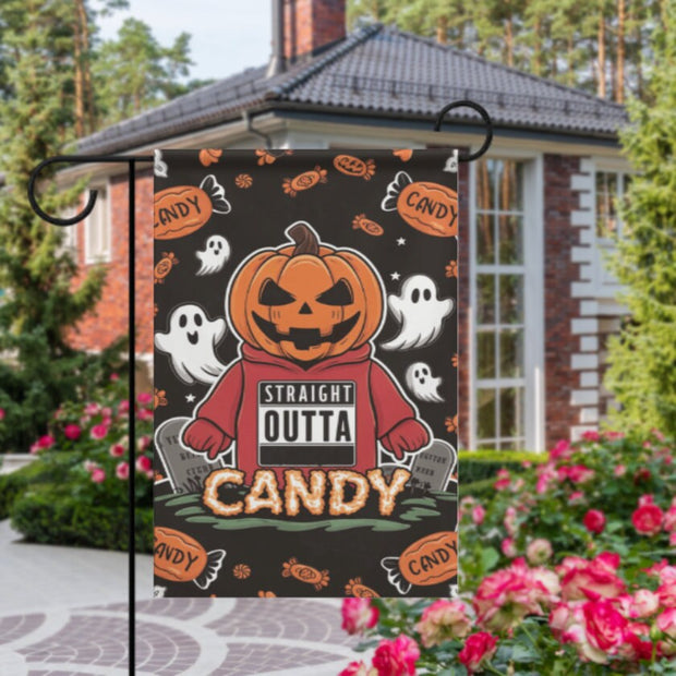halloween straight outta candy Garden Flag  - halloween garden flag - 12'x18" - Autumn Garden Flag ,  garden flag ,  Yard Flag Double Sided