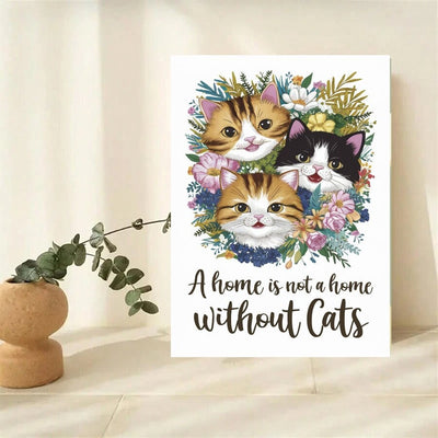 A house is not a home without cats, tabby cat Art Print, cat Print Decor,  Cat Wall Art -  - Home Decor,gift for cat lovers,