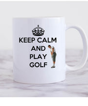 Funny Golf Mug, Novelty Golfer Mug,swing swear golf repeat,