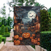 halloween pumpkin   Garden Flag  - halloween garden flag - 12'x18" - Autumn Garden Flag ,  garden flag ,  Yard Flag Double Sided