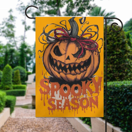 halloween spooky pumpkin  Garden Flag  - spooky pumpkin   garden flag - 12'x18" - Autumn Garden Flag ,Yard Flag Double Sided