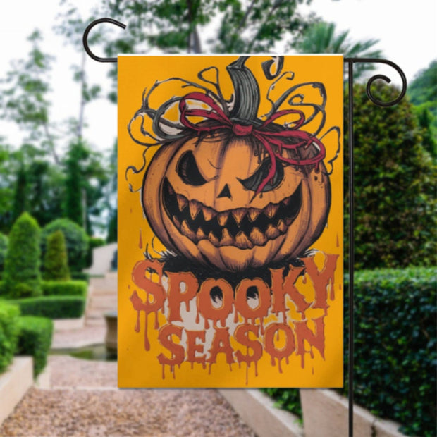 halloween spooky pumpkin  Garden Flag  - spooky pumpkin   garden flag - 12'x18" - Autumn Garden Flag ,Yard Flag Double Sided