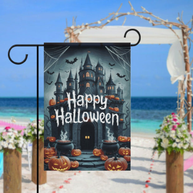 Happy halloween  Garden Flag  - halloween garden flag - 12'x18" - Autumn Garden Flag ,  garden flag ,  Yard Flag Double Sided