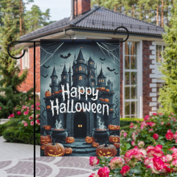 Happy halloween  Garden Flag  - halloween garden flag - 12'x18" - Autumn Garden Flag ,  garden flag ,  Yard Flag Double Sided