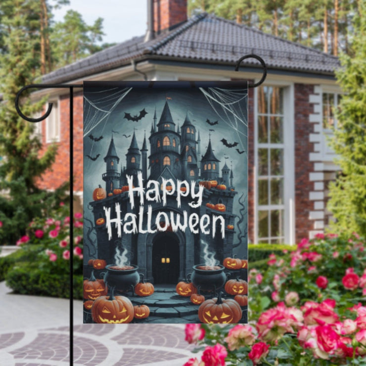 Happy halloween  Garden Flag  - halloween garden flag - 12'x18" - Autumn Garden Flag ,  garden flag ,  Yard Flag Double Sided