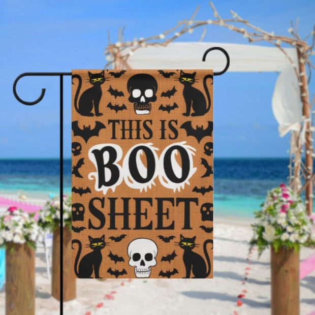 halloween  this is boo sheet  Garden Flag  - this is boo sheet  garden flag - 12'x18" - Autumn Garden Flag , Yard Flag Double Sided