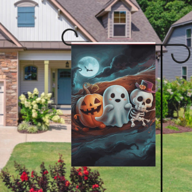 halloween    Garden Flag  - halloween ghost garden flag - 12'x18" - Autumn Garden Flag ,  garden flag ,  Yard Flag Double Sided