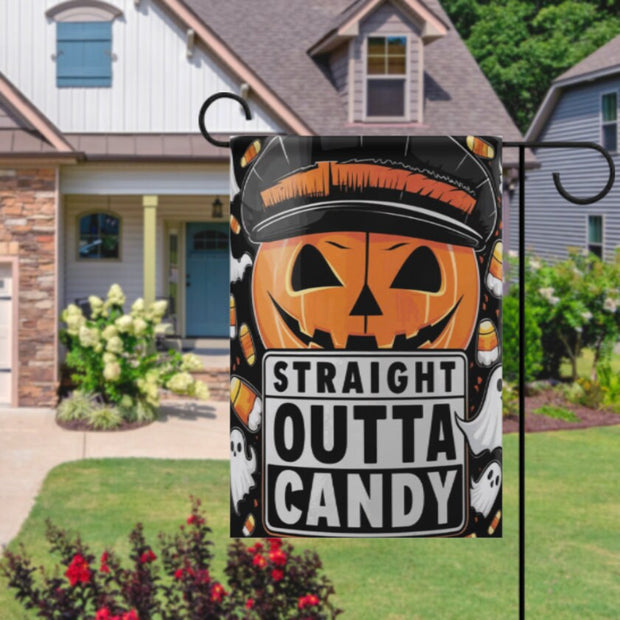 halloween straight outta candy  Garden Flag  candy halloween garden flag- 12'x18" - Autumn Garden Flag , garden flag ,Yard Flag Double Sided