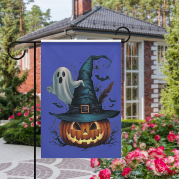 halloween black cat  Garden Flag  - halloween witches  cat garden flag - 12'x18" - Autumn Garden Flag  ,  Yard Flag Double Sided
