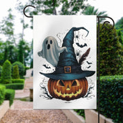 halloween black cat  Garden Flag  - halloween witches  cat garden flag - 12'x18" - Autumn Garden Flag  ,  Yard Flag Double Sided