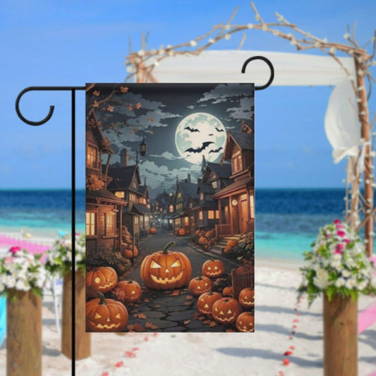 halloween pumpkin   Garden Flag  - halloween garden flag - 12'x18" - Autumn Garden Flag ,  garden flag ,  Yard Flag Double Sided