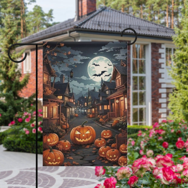 halloween pumpkin   Garden Flag  - halloween garden flag - 12'x18" - Autumn Garden Flag ,  garden flag ,  Yard Flag Double Sided