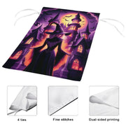halloween haunted house and witch   Garden Flag  - halloween witche  garden flag - 12'x18" - Autumn Garden Flag  ,  Yard Flag Double Sided