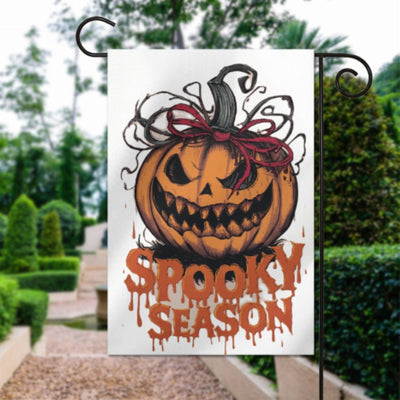 halloween spooky pumpkin  Garden Flag  - spooky pumpkin   garden flag - 12'x18" - Autumn Garden Flag ,Yard Flag Double Sided