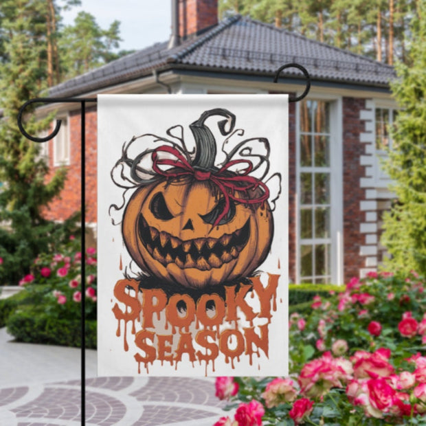 halloween spooky pumpkin  Garden Flag  - spooky pumpkin   garden flag - 12'x18" - Autumn Garden Flag ,Yard Flag Double Sided