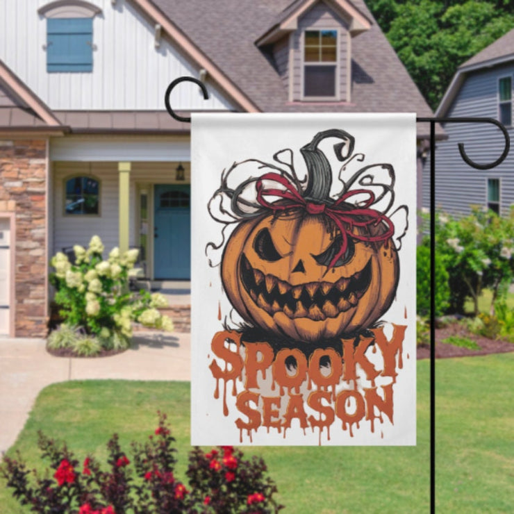 halloween spooky pumpkin  Garden Flag  - spooky pumpkin   garden flag - 12'x18" - Autumn Garden Flag ,Yard Flag Double Sided