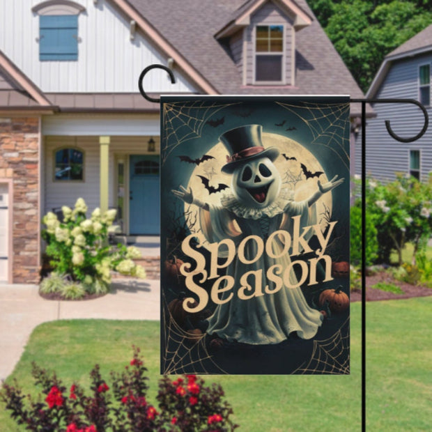halloweeN Ghost Garden Flag  - spooky season   garden flag - 12'x18" - Autumn Garden Flag ,Yard Flag Double Sided