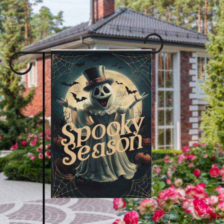 halloweeN Ghost Garden Flag  - spooky season   garden flag - 12'x18" - Autumn Garden Flag ,Yard Flag Double Sided