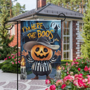 halloween    Garden Flag  - iam here for the boos   garden flag - 12'x18" - Autumn Garden Flag  ,  Yard Flag Double Sided