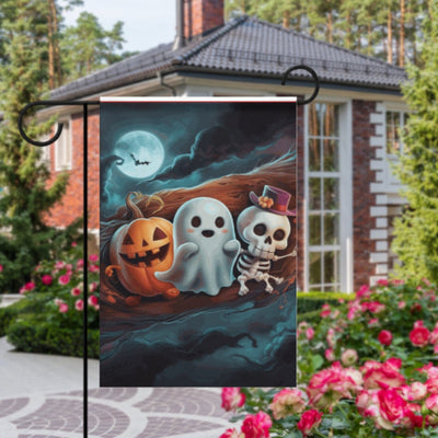 halloween    Garden Flag  - halloween ghost garden flag - 12'x18" - Autumn Garden Flag ,  garden flag ,  Yard Flag Double Sided