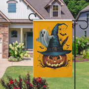 halloween black cat  Garden Flag  - halloween witches  cat garden flag - 12'x18" - Autumn Garden Flag  ,  Yard Flag Double Sided