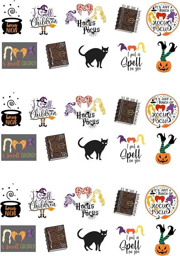 Hocus Pocus Halloween Witches ,30 Stand UpThemed Edible Wafer Paper Cake Toppers Decorations,cake toppers ,party supplies